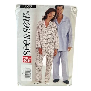 Pijama Butterick patrón de costura 3698 parte superior inferior unisex talla L-XL - Imagen 1 de 2