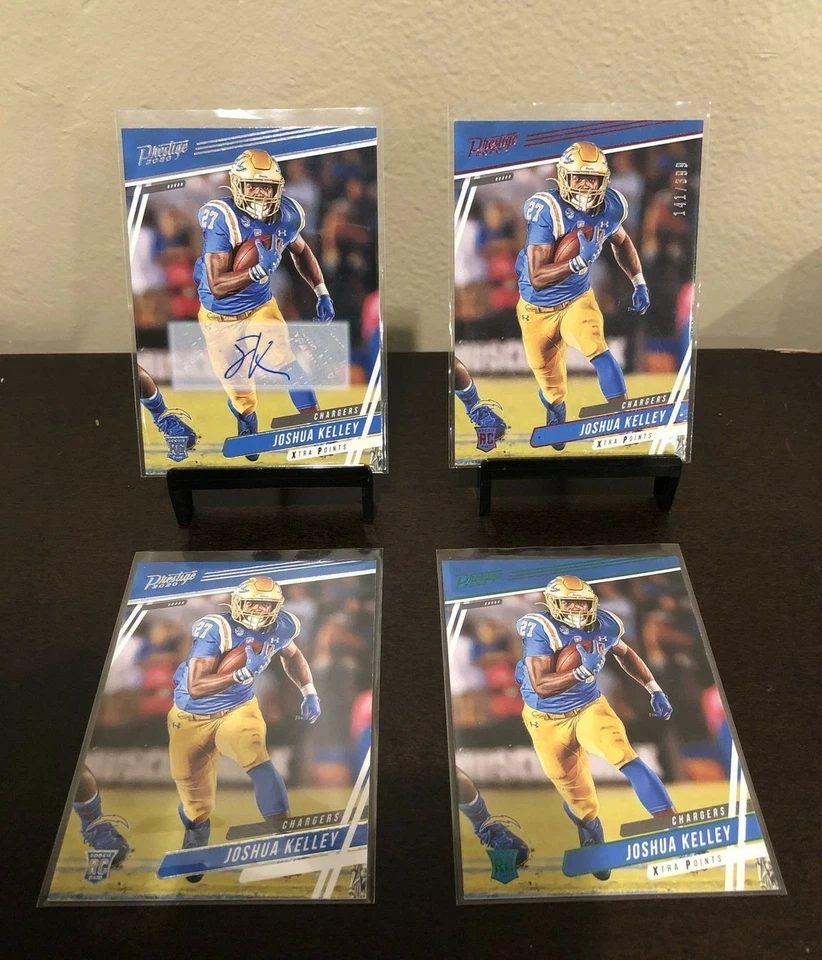 2020 Panini Prestige Joshua Kelley Rookie Auto w/ Base, Green & Red Xtra#141/399 - Image 1 of 4