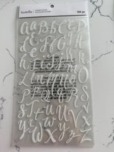 Recollections White Glitter Script Alphabet Stickers 104 PC Scrapbooking Crafts - Picture 1 of 6