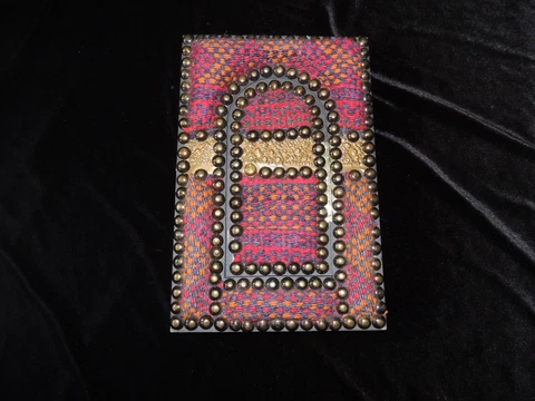 Antique colorful Egyptian rug with door Mirror 12" Cover