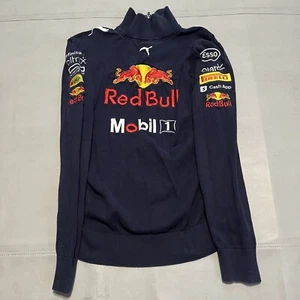 Puma Red Bull Pirelli Formula Racing F1 Team 1/4 Zip Mobil 1 Navy Sweater-L-9402 - Picture 1 of 10