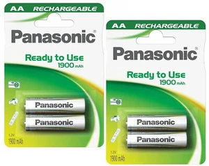 Rechargeable Batteries AA PANASONIC 1900mAh 2 x 2 Pack READY TO USE 1900 mAh - Picture 1 of 3