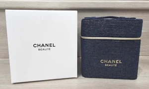 CHANEL BEAUTE Beauty VIP GWP Gift Navy & Gold Makeup Travel Cosmetic Box Case - Picture 1 of 6