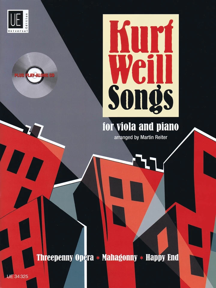 Kurt Weill Songs for Viola & Piano Intermediate Sheet Music Play-Along Book CD - Image 1 of 1