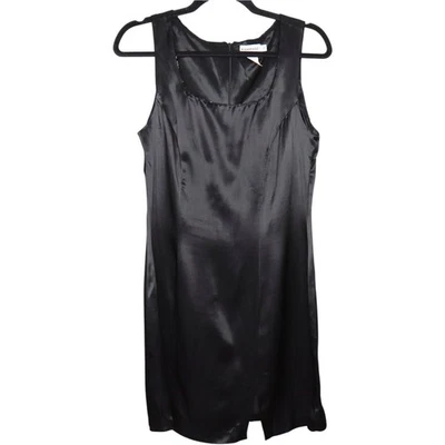 Mini Vestido Vintage Rampage Talla 9 Negro Satinado Sin Mangas Fiesta Cóctel Foto 1 de 4