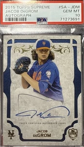 2015 Topps Supreme Autographs Jacob deGrom #SA-JDM AU PSA. 10. 💎 - Picture 1 of 3