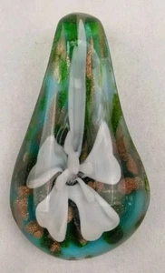 Mundgeblasen Murano Glas Anhänger Schmuck Mehrfarbig Blume Träne Hippie Boho - Bild 1 von 8