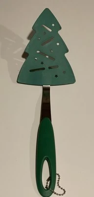Espátula de árvore de Natal Tovolo verde silicone aço inoxidável seminovo - Imagem 1 de 4