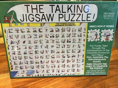 Talking Jigsaw Puzzle The Fitness Center 560 Pieces Two Sided 1991 Buffalo - Image 1 of 4