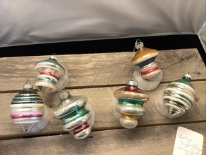 2001🌟Vintage Mercury Glass Shiny Brite Christmas (12) Old Box UFO Tornado Stripe - Bild 1 von 15