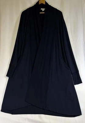 Cardigã Athleta azul marinho frente aberta manga longa Athleisure tamanho M - Imagem 1 de 4