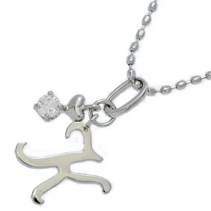 K Initial Motif 1P Diamond Necklace Pendant / K18/750 x K14/585 Combination ... - Picture 1 of 10