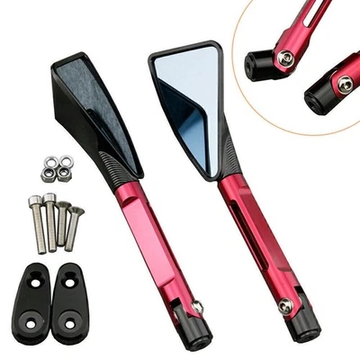 Espelhos laterais traseiros de alumínio CNC compatíveis com Kawasaki Ninja 99-03 ZX9R e 01-03 ZX6R vermelho - Imagem 1 de 4