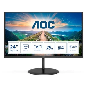 AOC V4 Q24V4EA LED display 60.5 cm (23.8") 2560 x 1440 pixels 2K Ultra HD Bla... - Picture 1 of 10