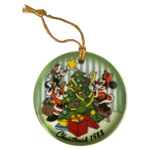 COLECCIÓN DISNEY PORCELANA DISCO NAVIDAD ADORNO MICKEY MOUSE 1988 - Imagen 1 de 2