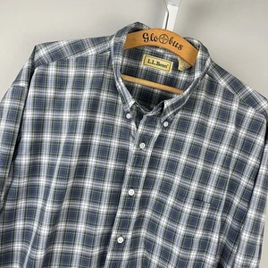 Vintage L.L. Bean Mens Shirt XXL Plaid Tartan Lightweight Long Sleeve - Picture 1 of 6