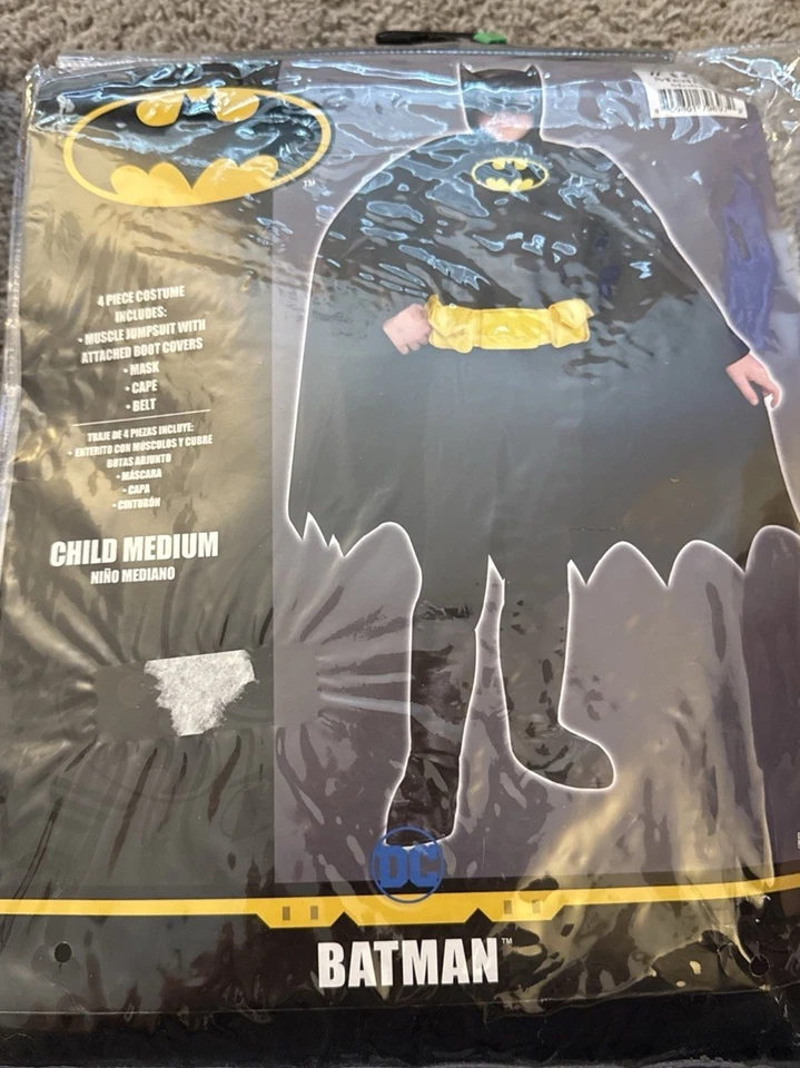 Kid Batman Halloween Costume Size Child Medium 8-10 *New* w/ mask, belt, cape... - Image 1 of 1
