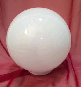 Vintage White Round Ball Glass Light Shade Globe 8" tall 9.5" Diamet 4.5" fitter - Picture 1 of 5