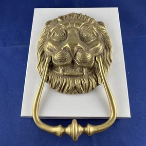 Vintage Bronze Brass Lion Head Door Knocker With Patina SS - Picture 1 of 10