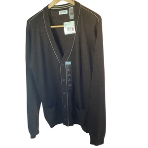 Concepts by Claiborne Mens Brown Cotton Blend Knit Cardigan Sweater - Medium - Picture 1 of 8