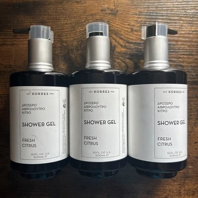 3X Gel de Ducha Korres Fresh Citrus 300ml 10 fl. Dermatológicamente probado oz Foto 1 de 2