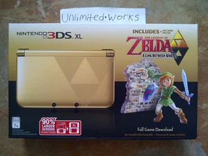 Nintendo 3DS XL Zelda Link Between Worlds Gold Edition Console US Brand New - Picture 1 of 5