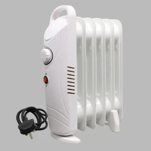 Oil Filled Radiator, 800W Portable 6 Fin Electric Heater small compact stylish - Picture 1 of 9