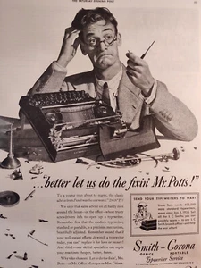 1942 Saturday Evening Post Ad SMITH CORONA Typewriter Service! - Picture 1 of 1