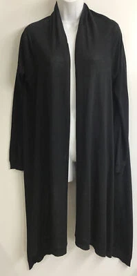 Suéter Dkny Largo Negro Cárdigan Abierto Cachemira y Seda Manga Larga Talla XS/S Foto 1 de 4