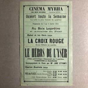Cinéma Myrha — programme de cinéma / flyer — Charlot dentiste — juillet 1915. - Bild 1 von 2
