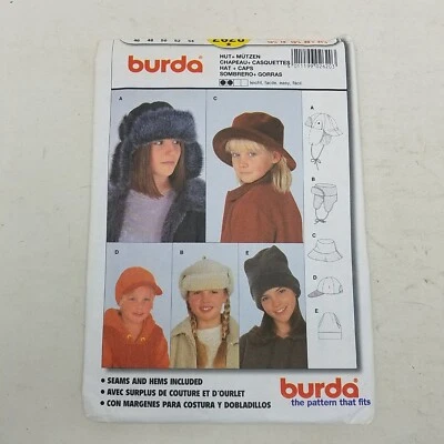 Burda Trapper Baseball Brimmed Stocking Cap Hat Sewing Pattern 2620 Size 18 - 21 - Image 1 of 4