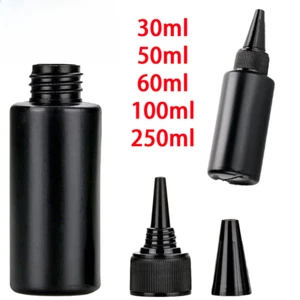 30-250ML Leere Plastikflasche Schwarz HDPE Lichtdichte Flasche Spitzendeckel - Bild 1 von 6