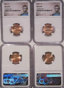 2020 P & D Lincoln SHIELD Cent 2 Coin Set 1c NGC MS 67 RD Lincoln Label - Picture 1 of 2