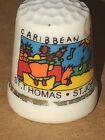 Vintage Collectible Thimble crest Porcelain St Thomas Caribbean
