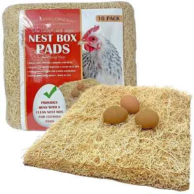 Pecking Order Chicken Nest Box Pads 10 Pack, Made with Great Lakes Aspen Excelsi