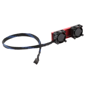 PCIE M.2 SSD 2280 3 broches double ventilateur actif dissipateur thermique coussin thermique rouge - Photo 1/12