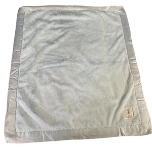 Little Giraffe Baby Blue Blanket Deluxe Satin Trim 2 Side Plush Made In USA - Picture 1 of 5