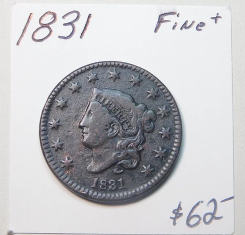 1831 FINE PLUS U.S. LARGE CENT - 100% ORIGINAL!!!!!!!!!!!!!!!!!!!!!!!!!!!!!!!!!! Cover