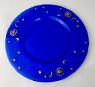Moon and Stars Celestial Cobalt Blue Glass Plate or Charger IVV Italy