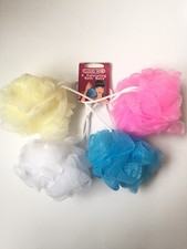 4x Luxury Scrunchie Loofah Exfoliating Bath Shower Balls Christmas Gift