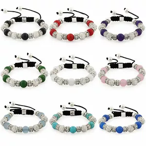 Damenarmband Damen Armband Chakra Hippie Shamballa Strass Silber Glitzer Perlen - Bild 1 von 11