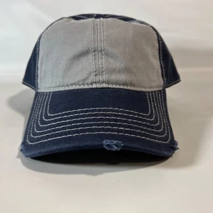 Vintage Otto Blank Two Tone Strapback Hat Distressed Dad Denim Cap NOS New - Picture 1 of 9