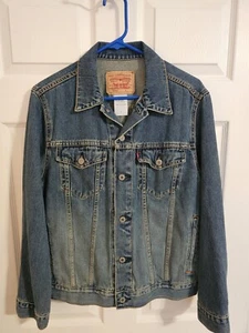 VTG 90s Levis 57511 Red Tab Denim Jean Trucker Jacket Womens Large - Picture 1 of 9
