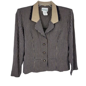 VTG 80s 90s Striped Blazer Power Suit P12 executivecore Retro Secretary Office - Picture 1 of 5