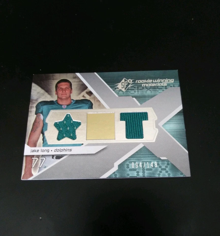2008 Jake Long UD S/Px Rookie Winning Materials Card 094/ 149 - Image 1 of 2