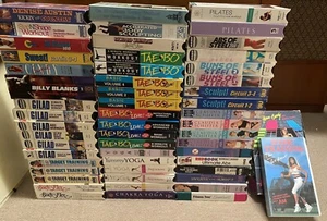 Lot of 55 Workout / Fitness / Exercise / Pilates / Yoga / Health VHS Videos - Picture 1 of 8