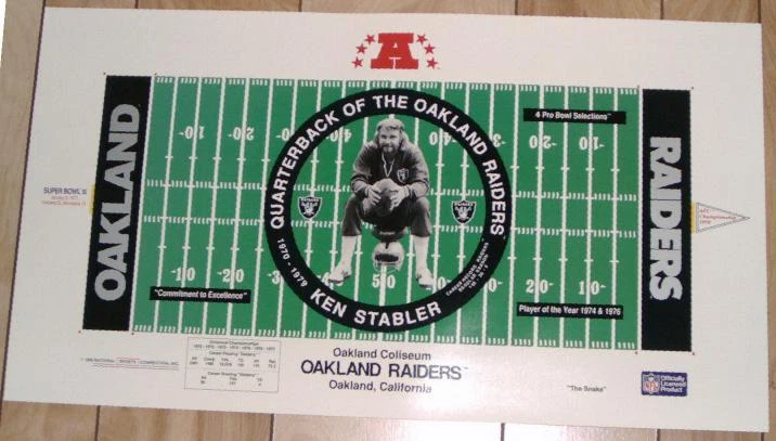 Litografía de fútbol americano NFL Ken Stabler Oakland Raiders 30" por 16,5" - ENVÍO GRATUITO Foto 1 de 1