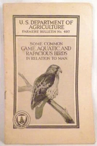 Common Game Aquatic Rapacious Birds Bulletin US Dept Agriculture 1924 #497 - Bild 1 von 5