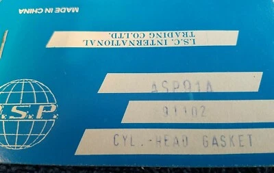 A.S.P.  Cylinder Gasket. #91102. ASP91A - Image 1 of 2