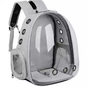 ASTRONAUT WINDOW DOG CAT PET TRAVEL BAG CARRIER BREATHABLE TRANSPARENT BACKPACK - Picture 1 of 8